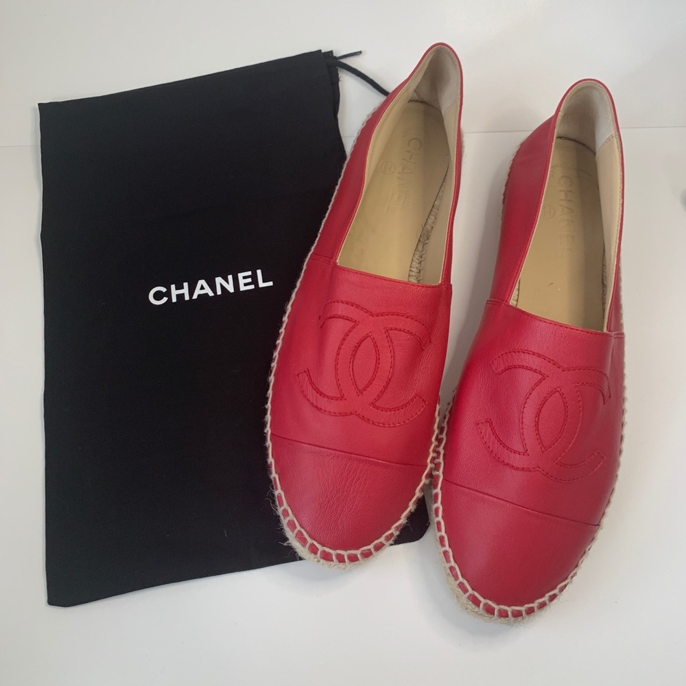 Red Chanel espadrilles